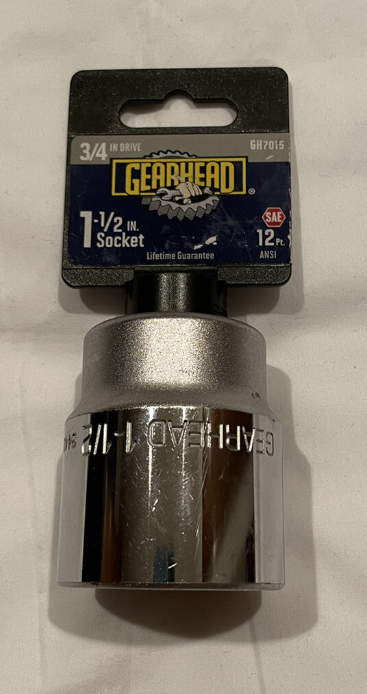 Gearhead 1-1/2 Inch Socket 3/4in Drive. Lifetime Guarantee! Patented. GH7015 SAE
