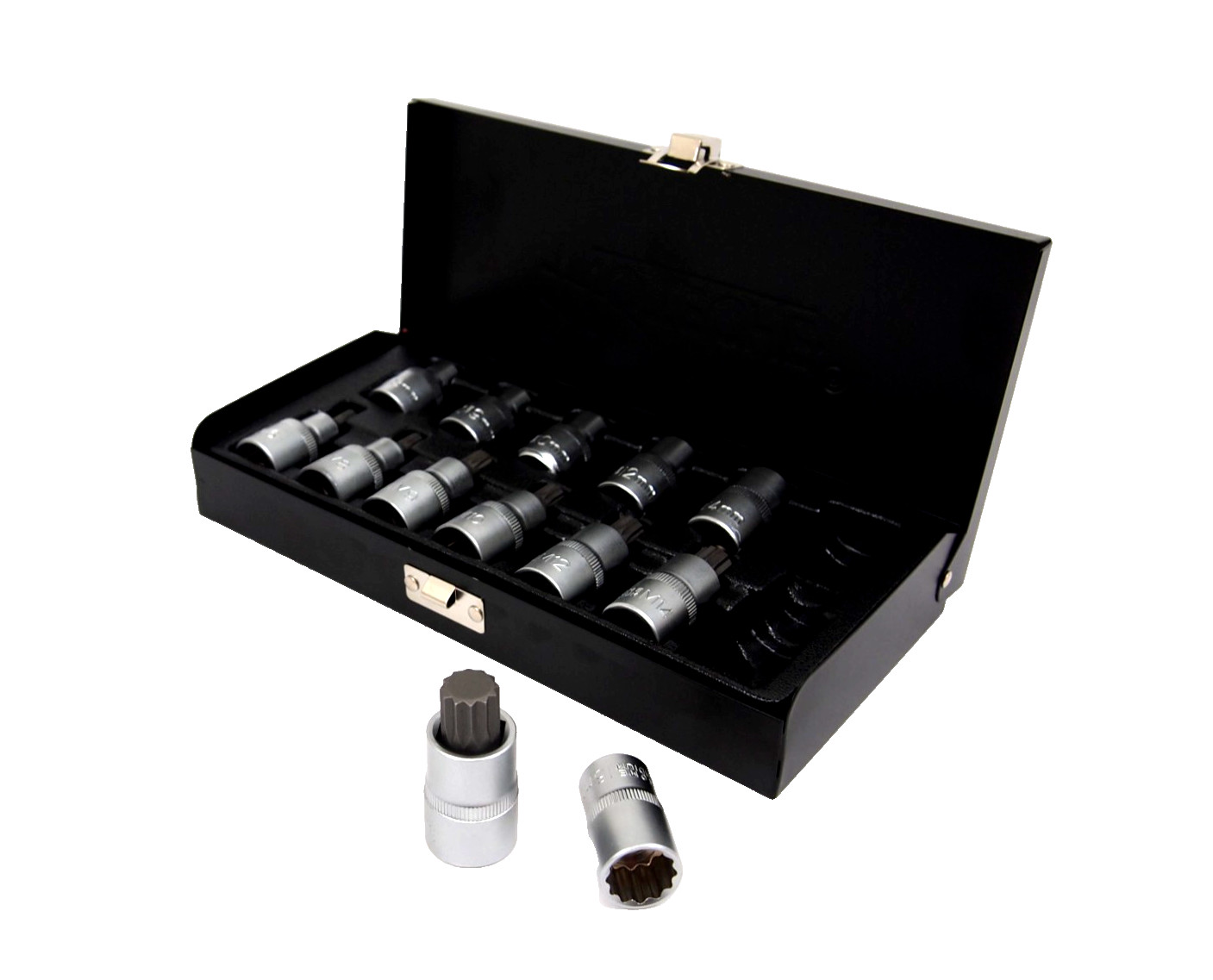HOTECHE 13PC 1/2″ Drive Triple Square Spline Socket Set 8-16mm Female & Male