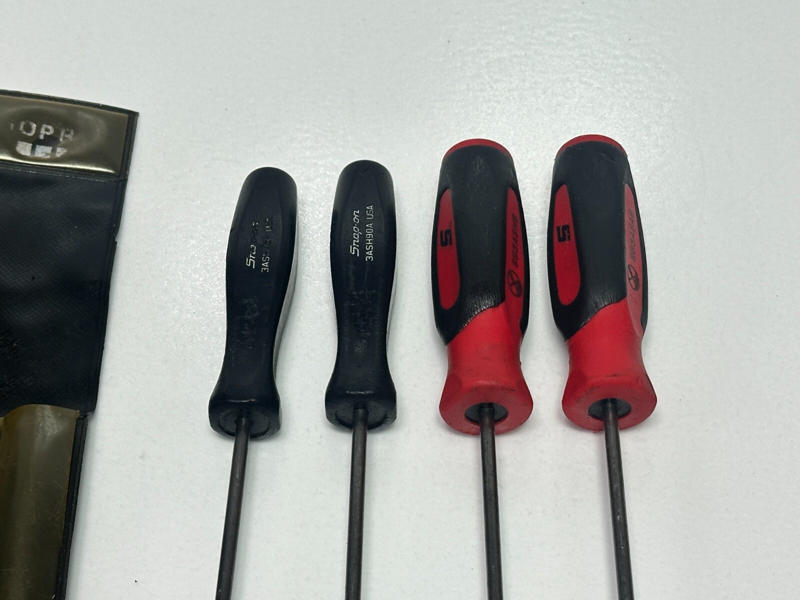 Snap On Tools USA 4pc Black Hard Handle / Red Soft Mini Pick Set w/Pouch ASA204