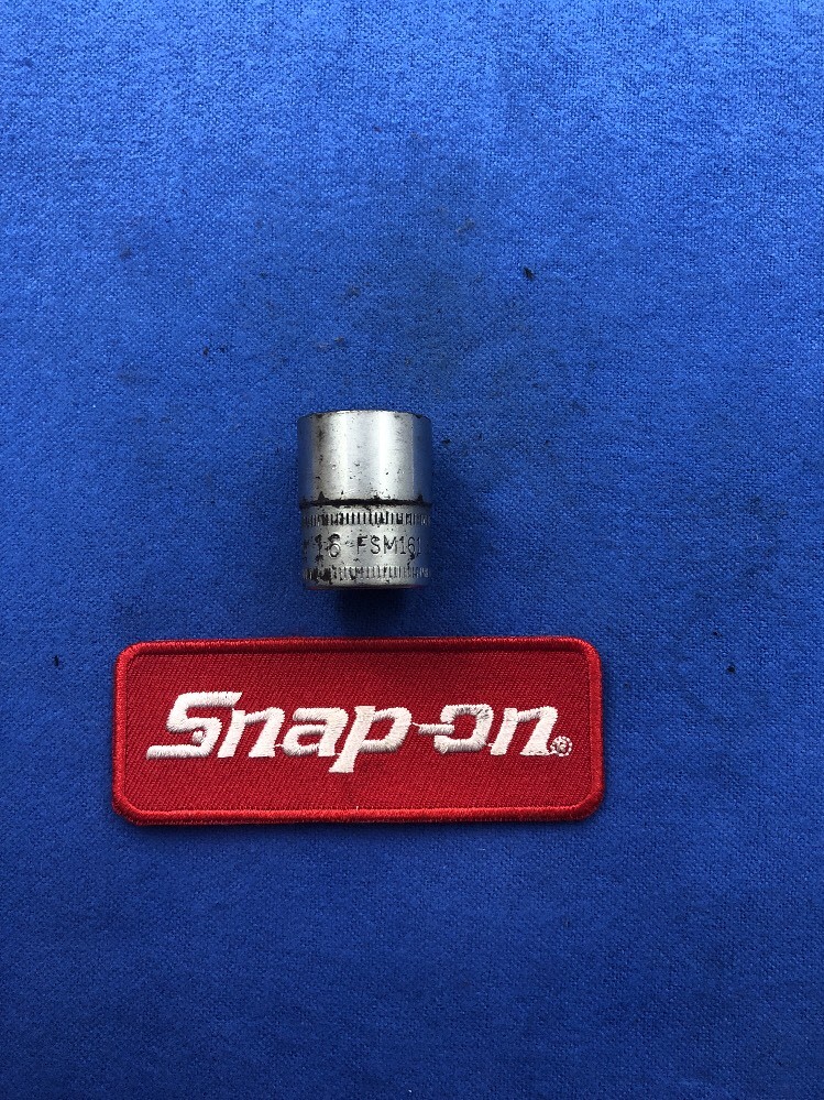 Snap-On Tools USA 3/8″ Drive 16mm Metric 6 Pt Shallow Chrome Socket FSM161 (G4)