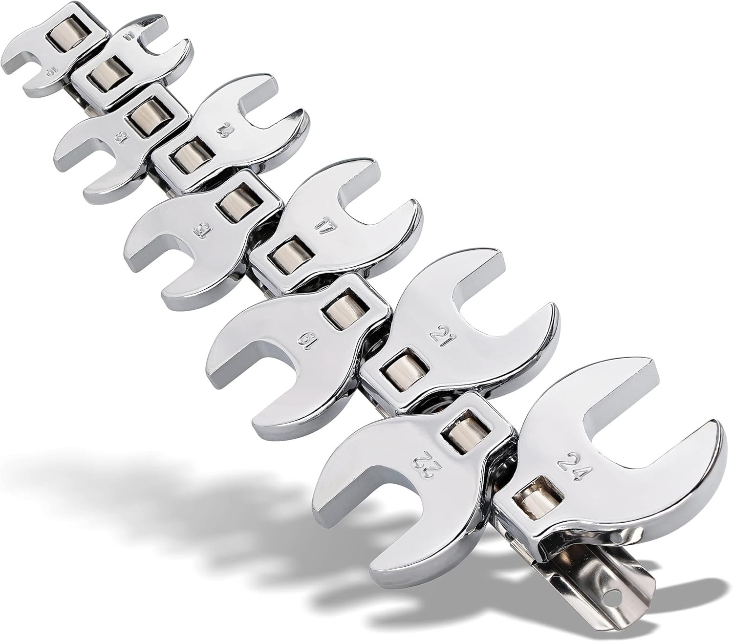 Durable Open-End Crow Foot Wrench Set – Access Tight Areas with 10 Metric Sizes