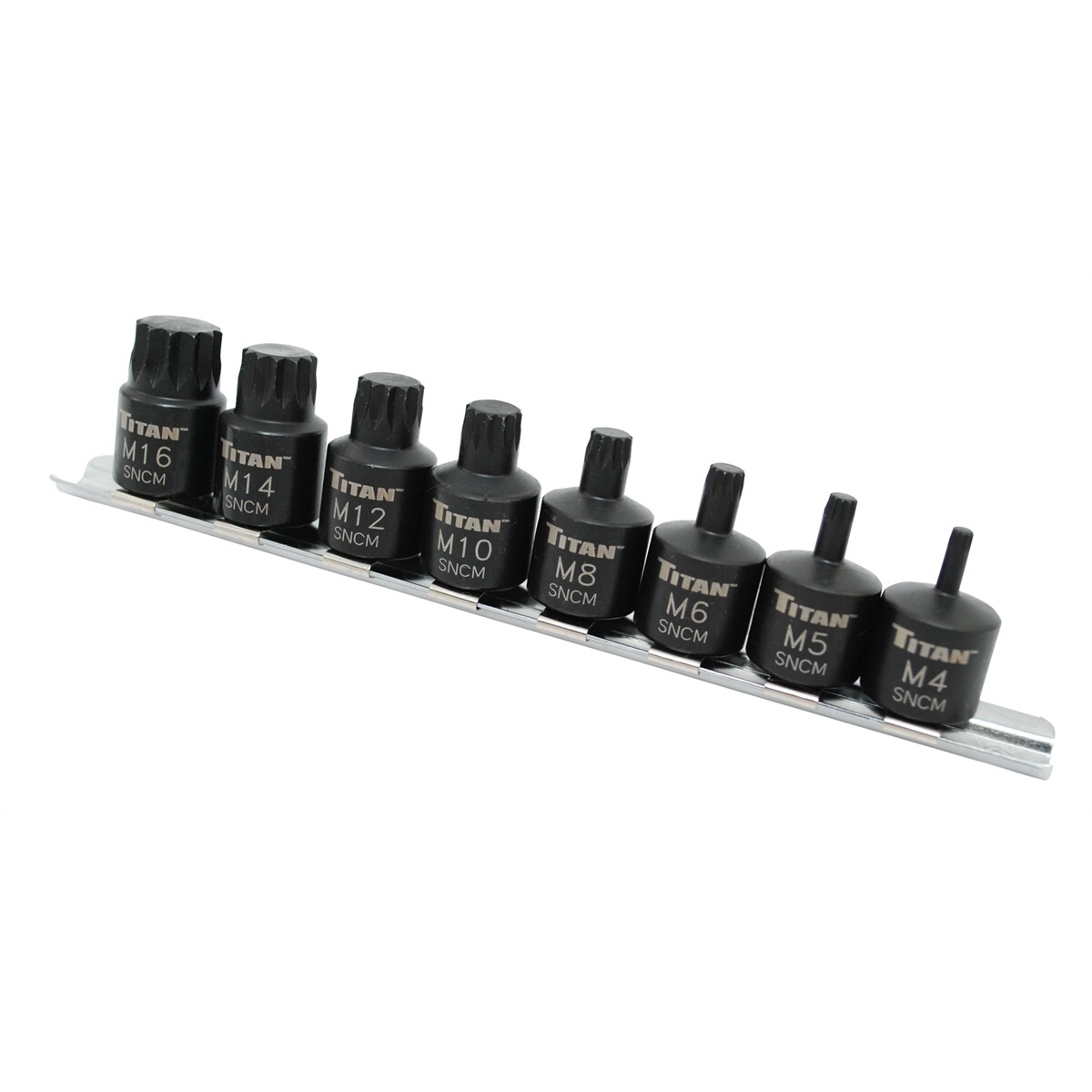 Titan 9-Piece 3/8 in. Drive Stubby Triple Square Hex Bit Socket Set TIT16138