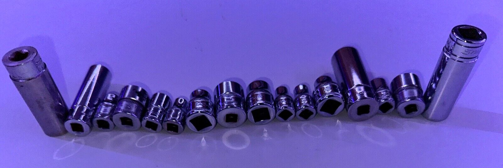 Variety of Snap On Sockets, 9/16 STM16, 7/16 STM14, 13 TMMD13, 14 TMMD14, +