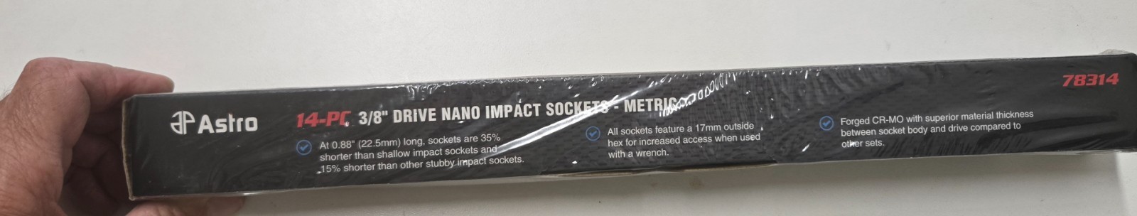 Astro Tools 78319 19pc 3/8in Nano Impact Socket Set 6-24mm No Skip