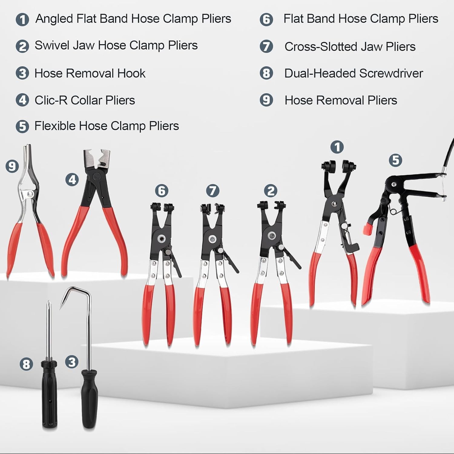 9PCS Hose Clamp Pliers Set for Automotive Repair