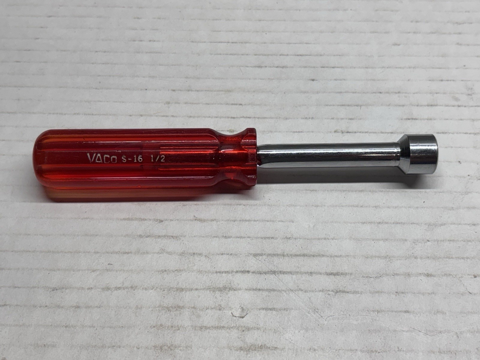Vintage Vaco 4-Piece Nut Driver Set SAE Short Hollow Shank S-20, S-18, S-16, S-8