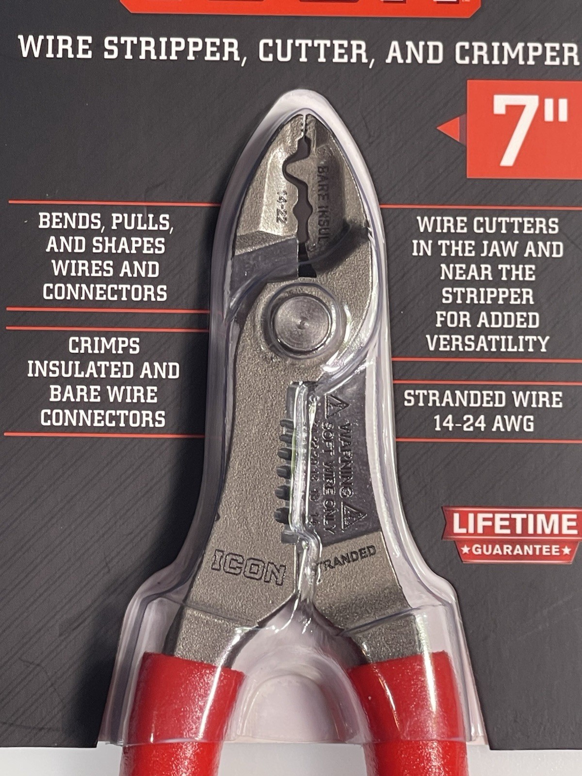 ICON 7″ Inch Wire Stripper Cutter Crimper Pliers PWCC-7