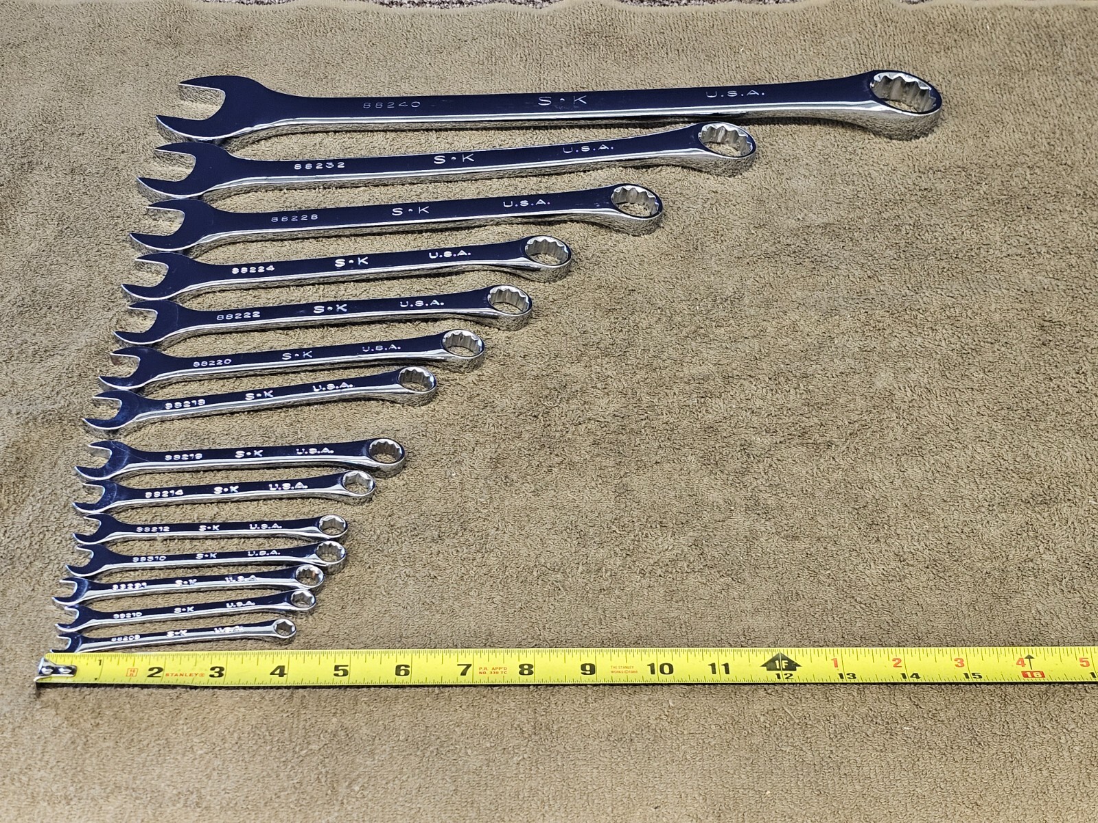 SK Combination Wrench Set SAE 88232 1-1/4 7/8 3/4 9/16 1/2 3/8 1/4 10mm 88000