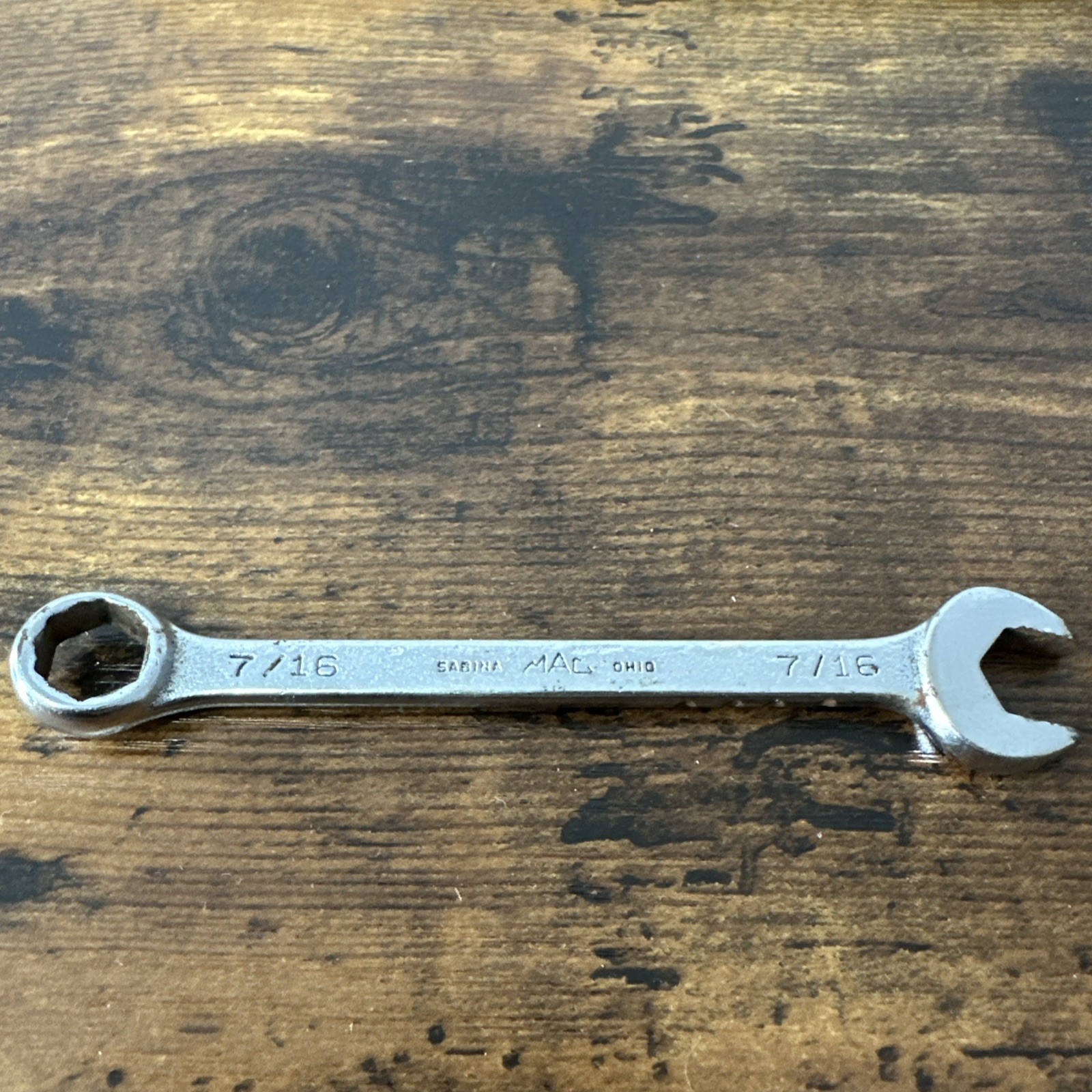 Mac Tools CW14 7/16” SAE Combination Wrench Made In Sabina OH USA