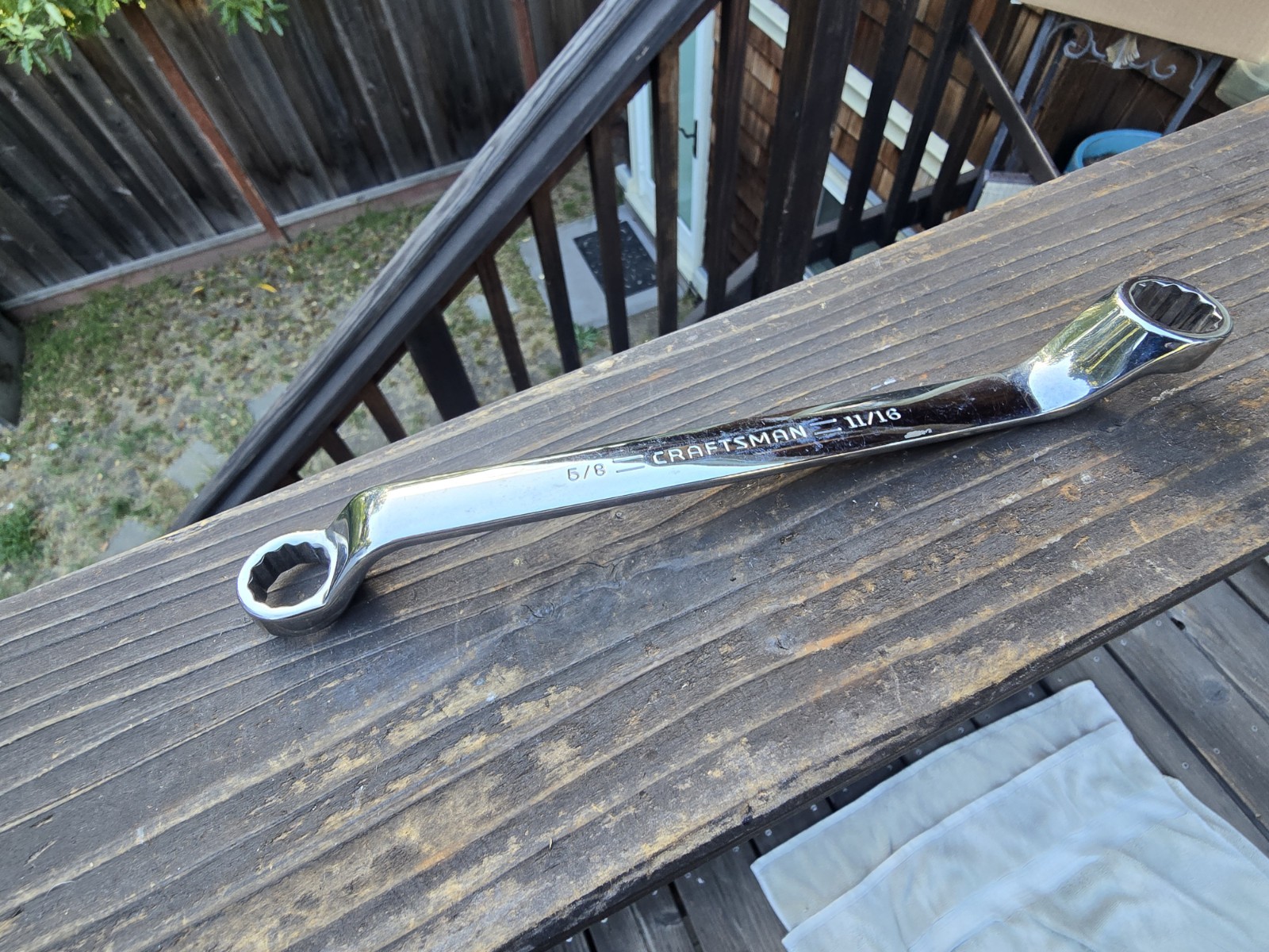 CRAFTSMAN 44318 11/16″ x 5/8″ POLISHED BOX END OFFSET WRENCH, USA EXC.