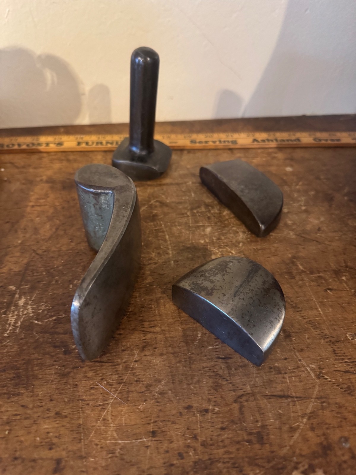 Nice Lot of 4 Vintage Auto Body Metal Shaping Hand Anvil Dolly Tools – Rare