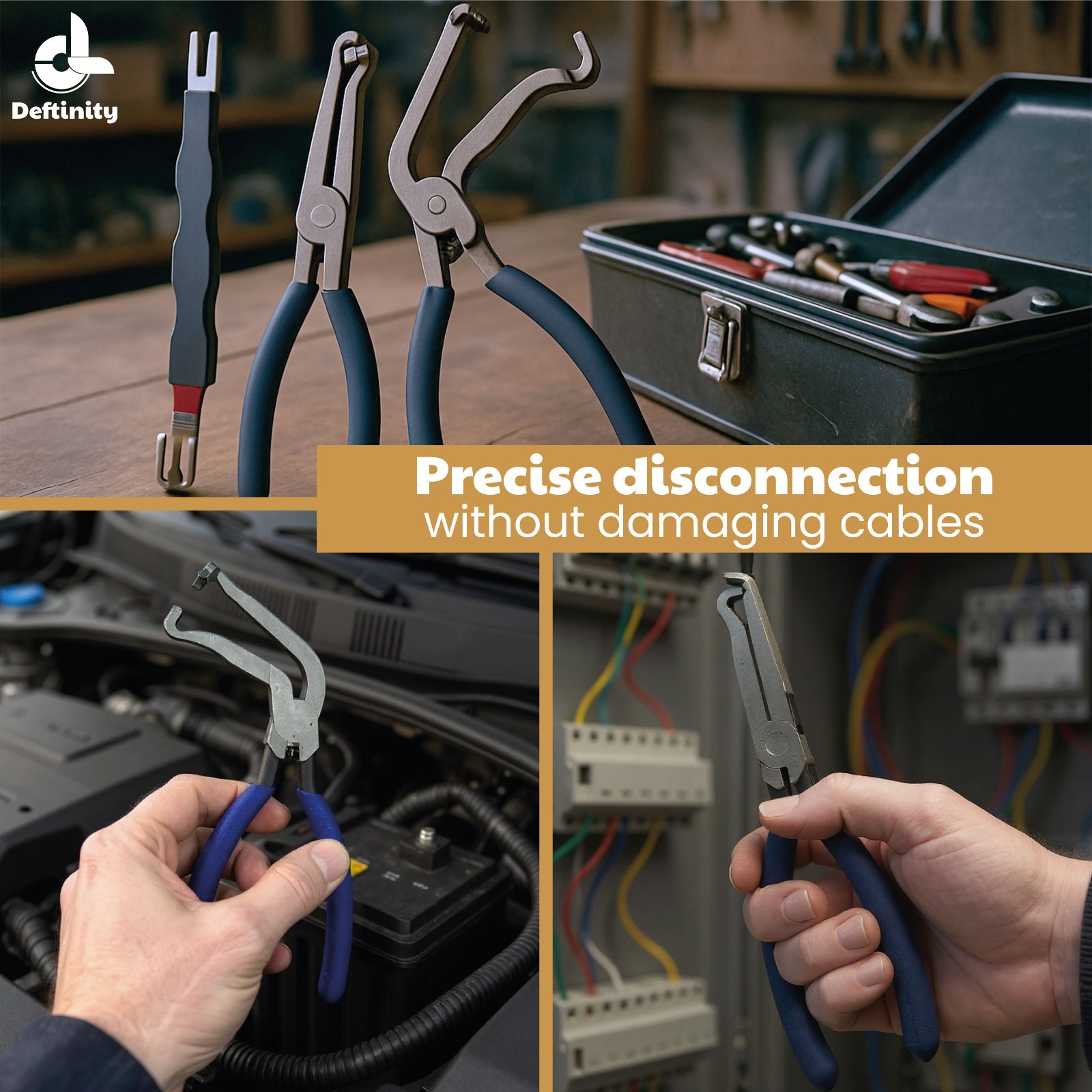 Deftinity Automotive Electrical Disconnect Pliers Wire Harness Tool Kit