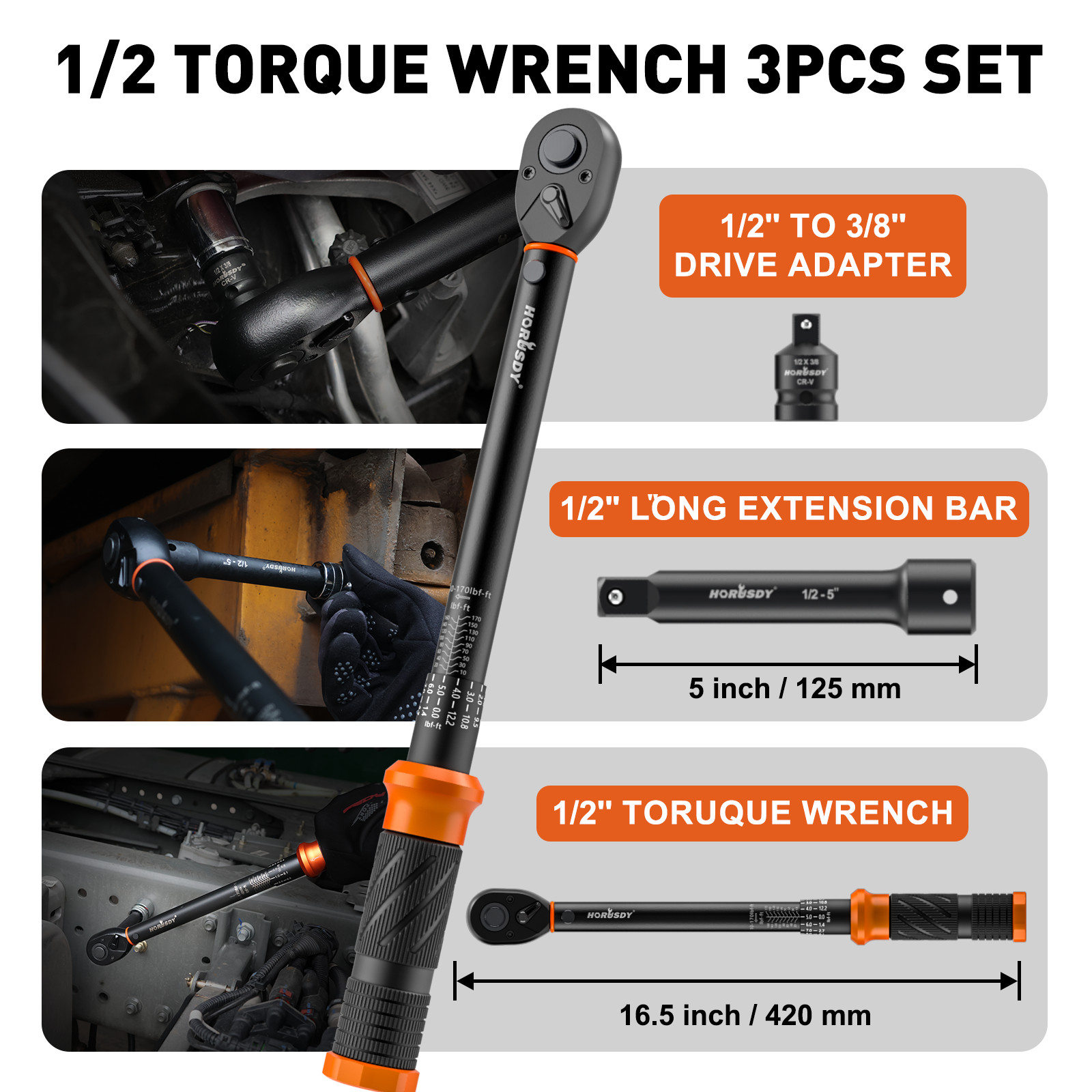 1/2″ Torque Wrench Snap Socket Professional Drive Click Type Ratcheting