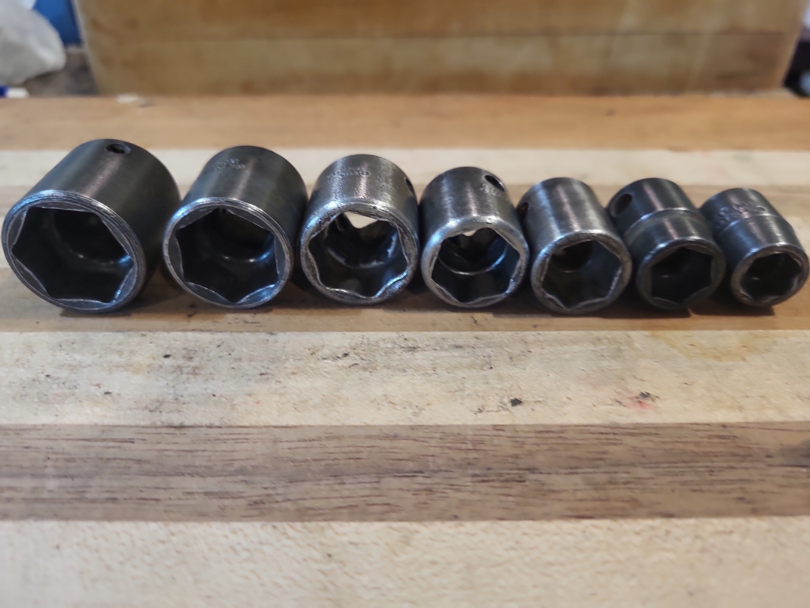 Snap On 207IMF 3/8″ Dr. 7 Pc. SAE Shallow 6 Pt. Impact Socket Set 3/8″-3/4″