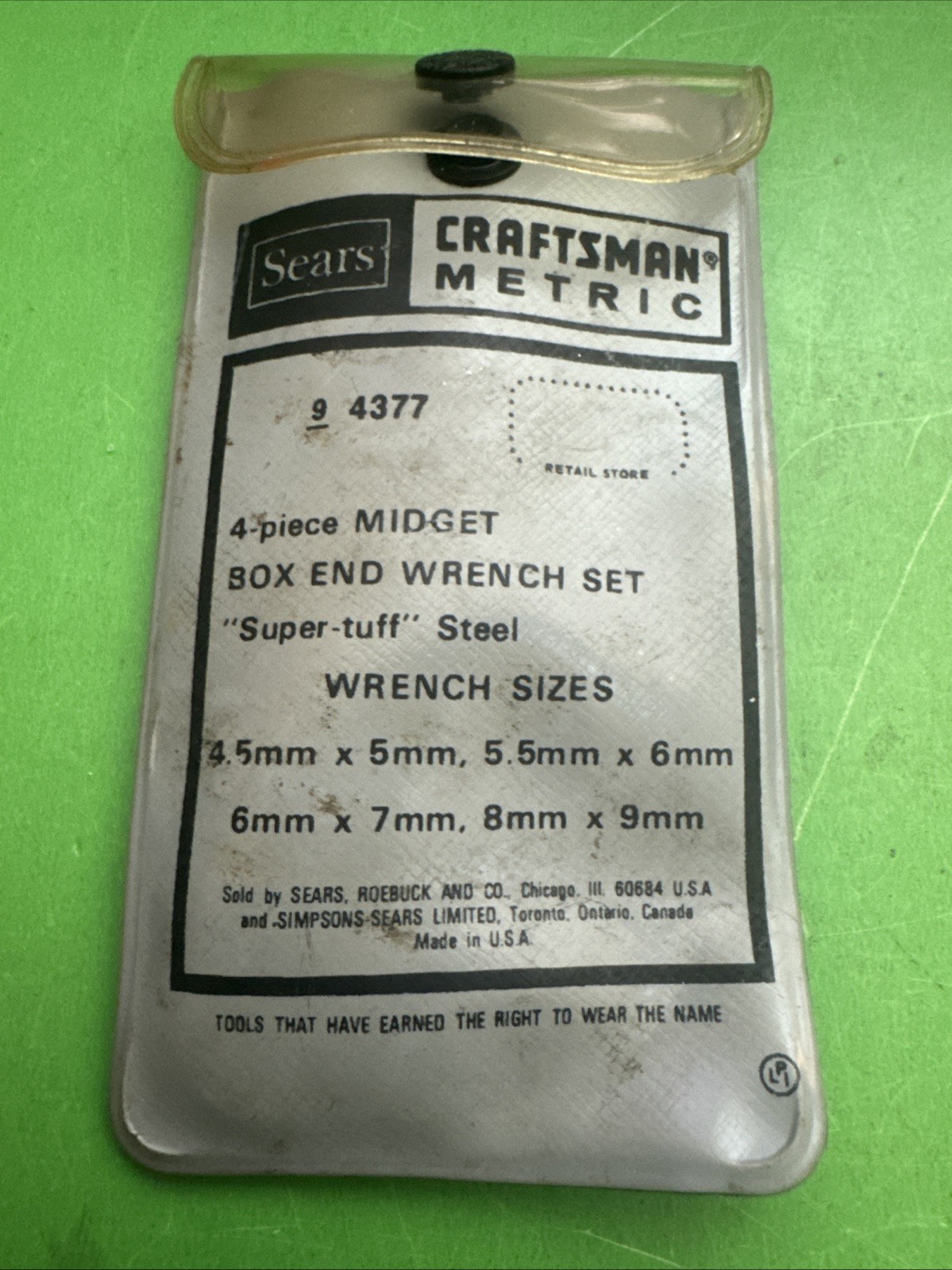 Craftsman USA 4 Piece Metric 6 Point Offset Box End Ignition Wrench Set MPN 4377