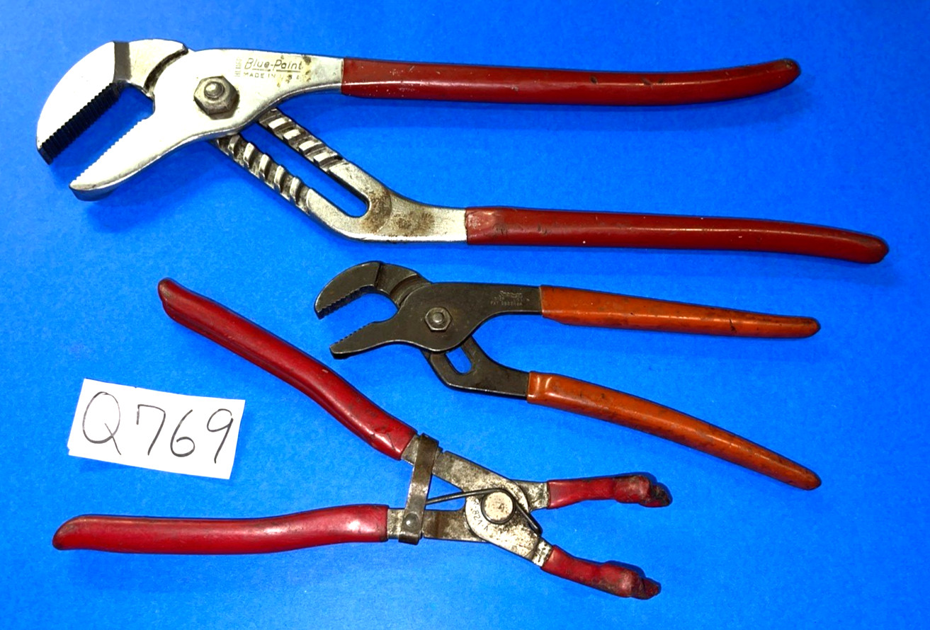 SNAP-ON & BLUE-POINT TOOLS 2 PIECE ADJUSTABLE JAW + SPARK PLUG BOOT PLIERS