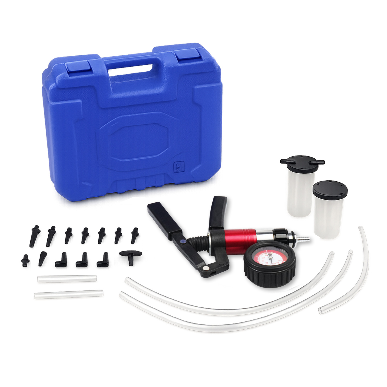21pcs Hand Held Vacuum Pressure Pump Tester Brake Fluid Bleeder Bleeding Tool US