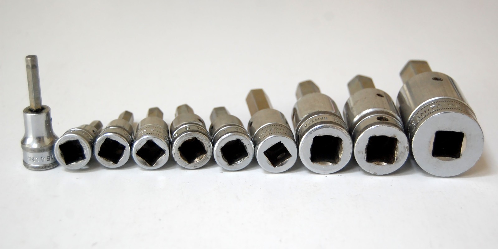 Snap-on Metric 10 Piece Hex Bit Set 5mm to 12mm 14mm 17mm 3/8″ & 1/2″ Drive