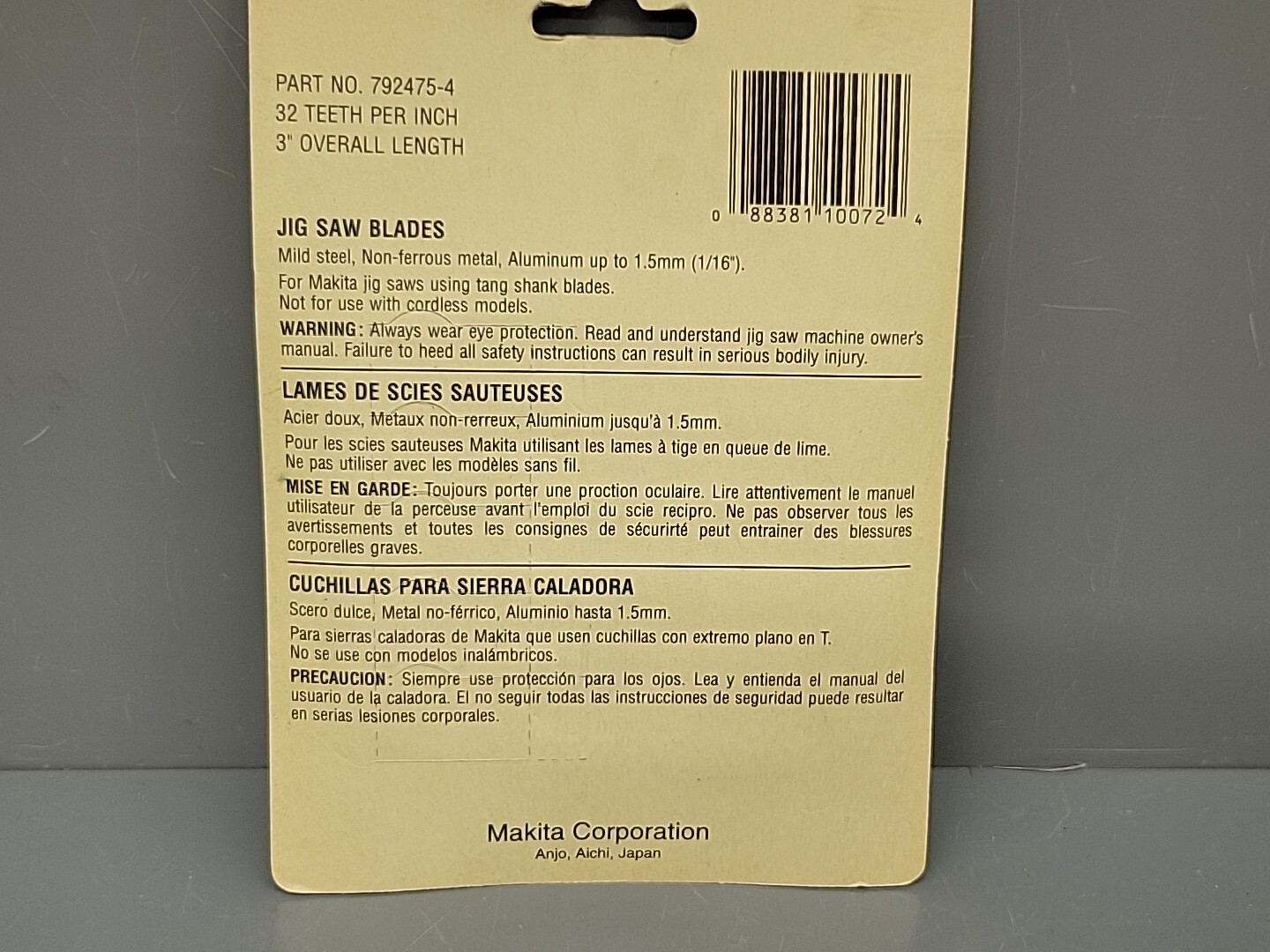 Makita B-24 792475-4 Jig Saw Blades 32 TPI Steel Aluminum Plastic 5 Pc