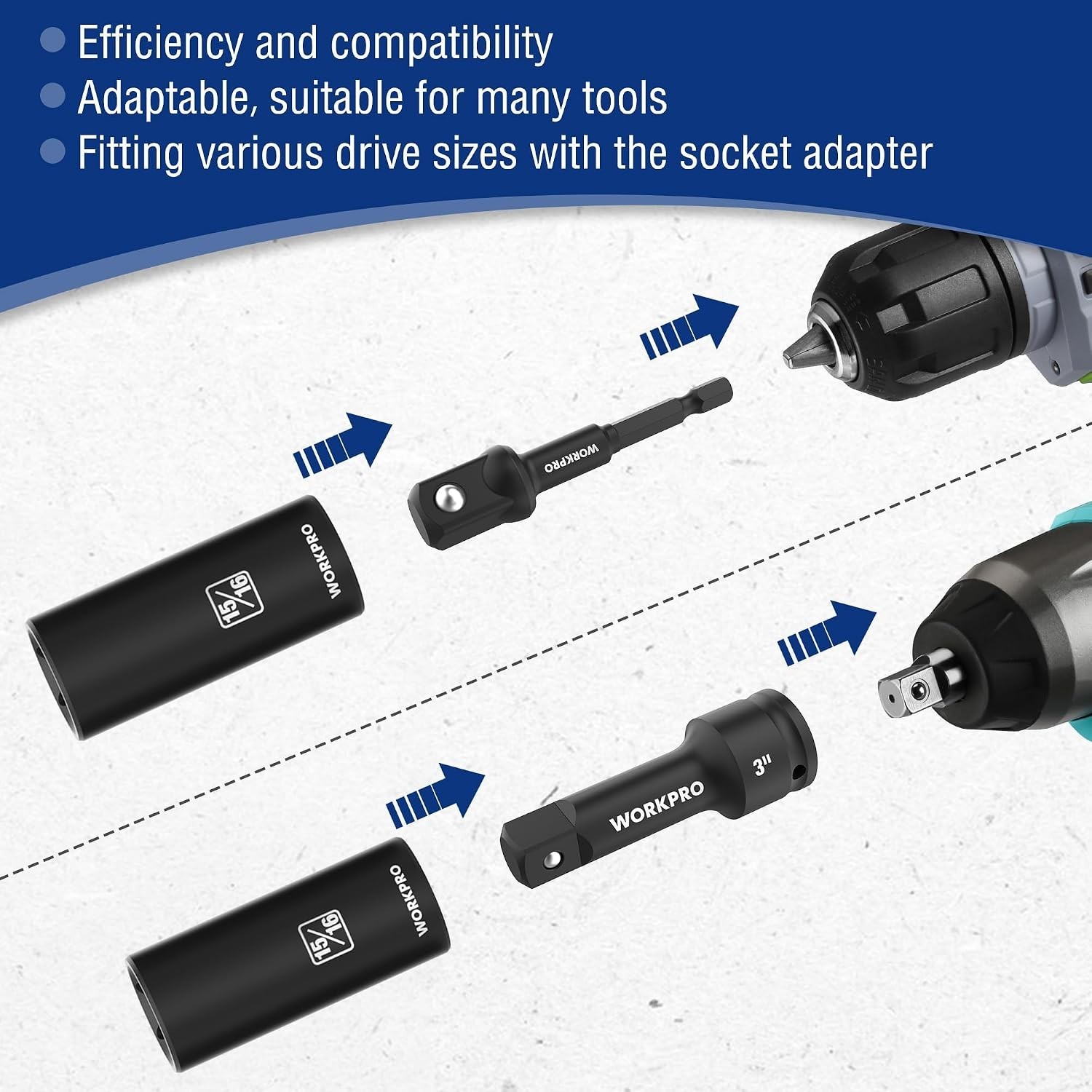Comprehensive 1/2″ Drive Deep Impact Socket Set – 20 Pieces for All Projects