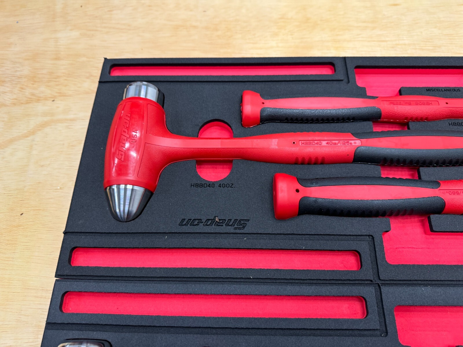 Snap-on Tools NEW RED 6pc Soft Grip DeadBlow Steel Face Hammer Master Foam Sets