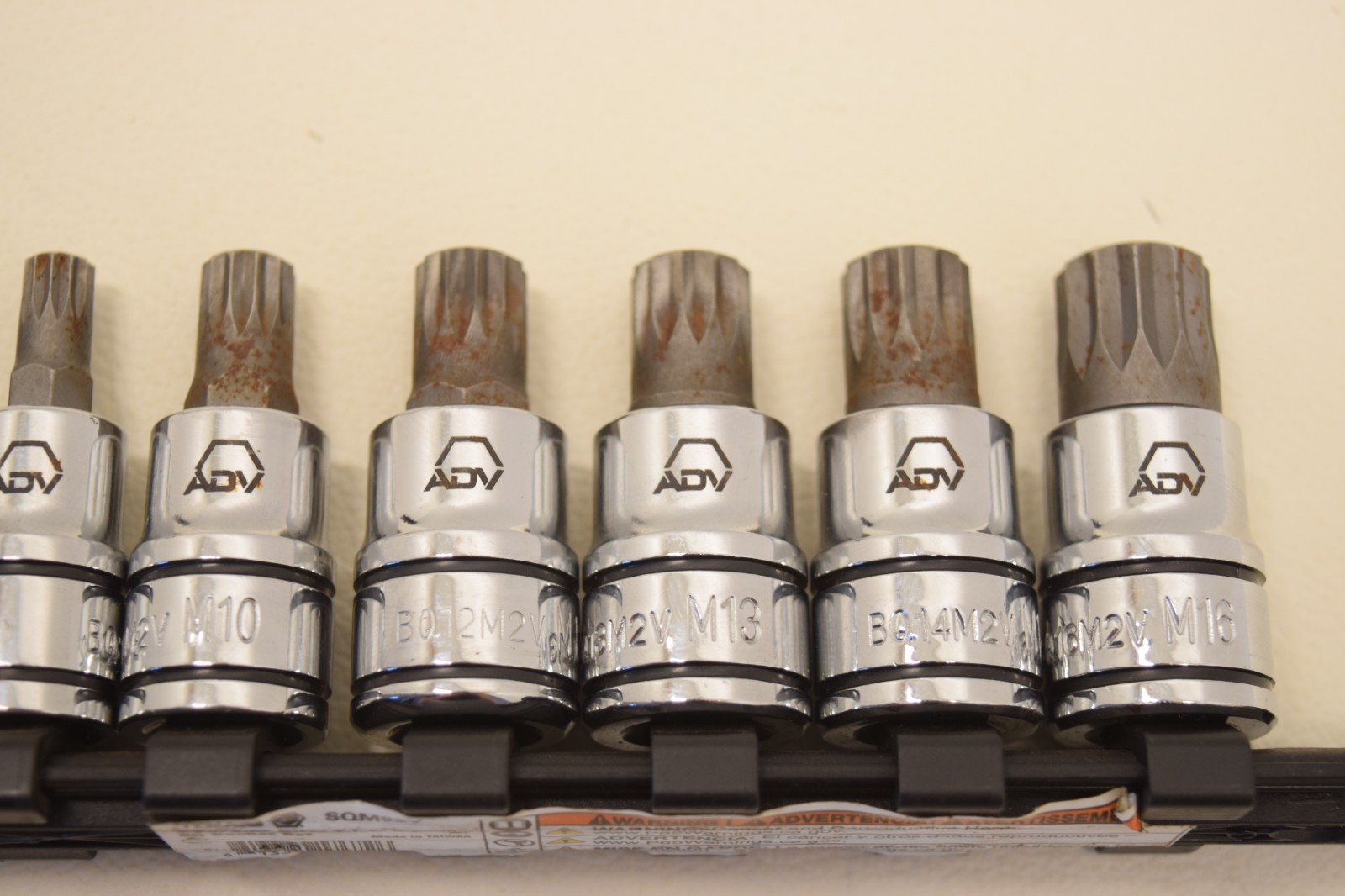Matco Tools SQM92V 9 Piece 3/8″ Drive Triple Square Bit Socket Set 12 Point USED