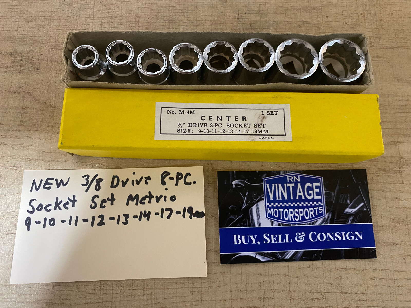 New 3/8 Drive 8-PC. Socket Set Metric 9-10-11-12-13-14-17-19mm Made in Japan