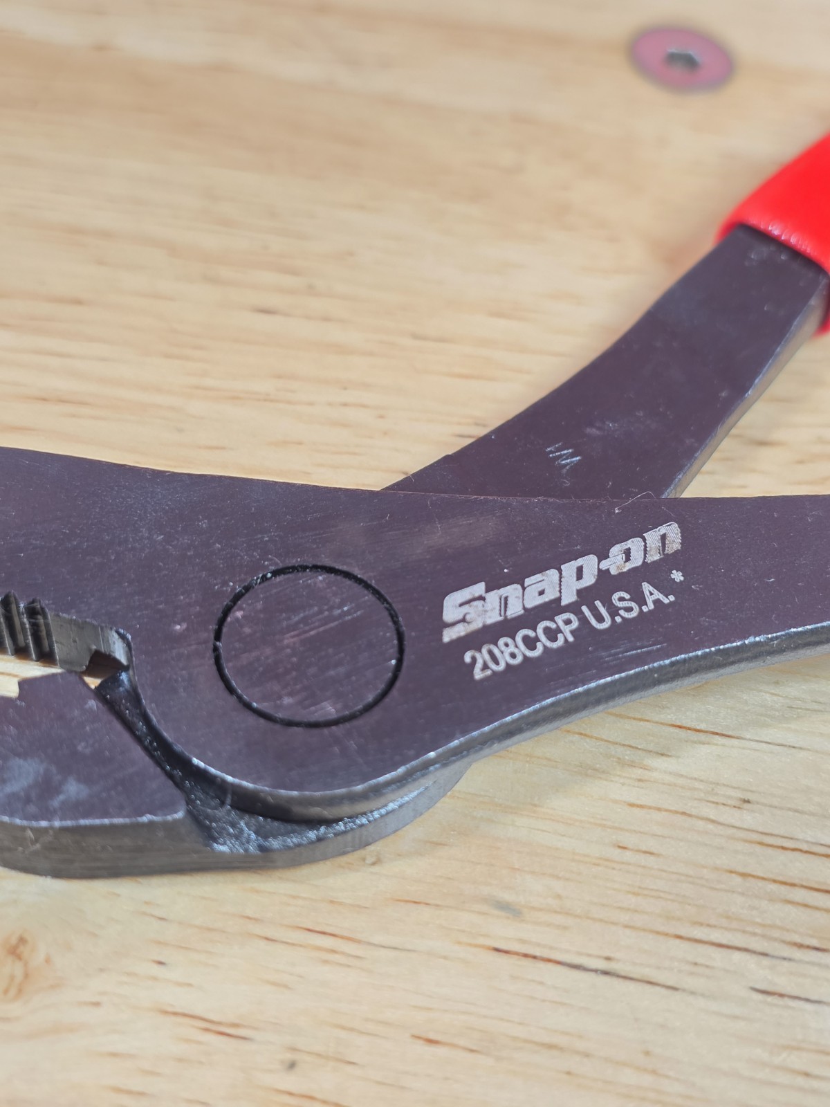 Snap-on Tools 208CCP RED Grip Angle Nose Battery Terminal Pliers LIGHTLY USED