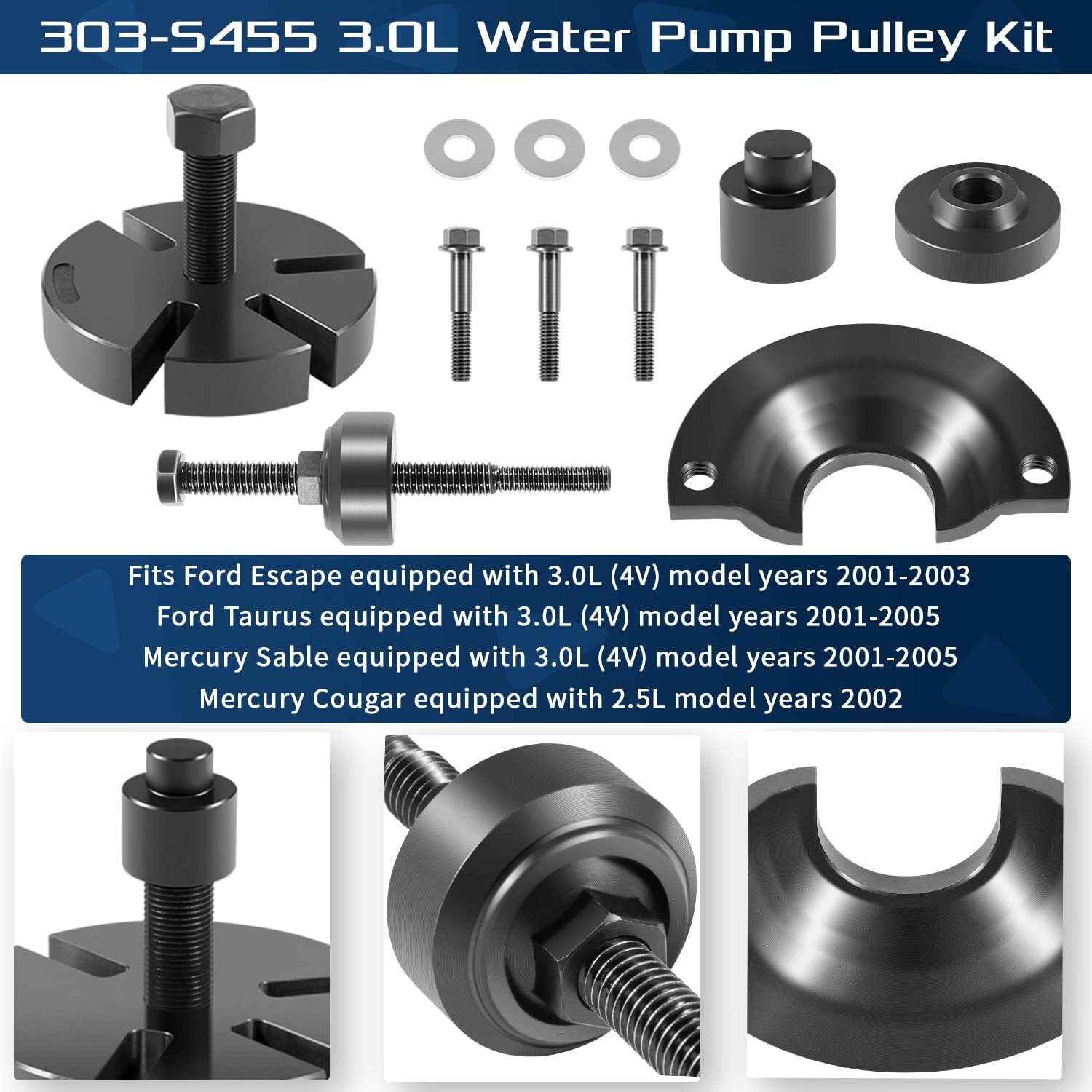 For Ford / Mercury 3.0L Water Pump Pulley Removal Tool 303-S455 303-009 211-185