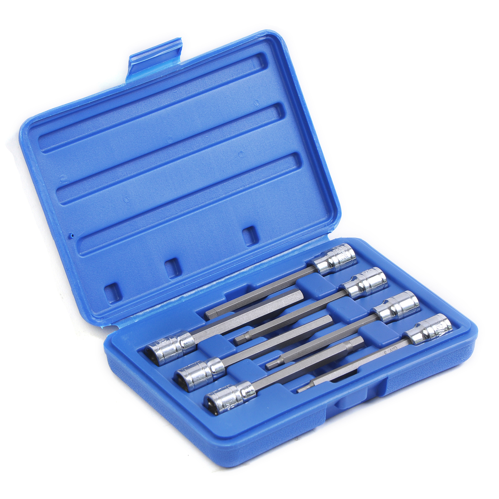 7Pcs 3/8″ Dr Extra Long Allen Hex Bit Socket Set, Metric 3-10mm, S2 & Cr-V Steel