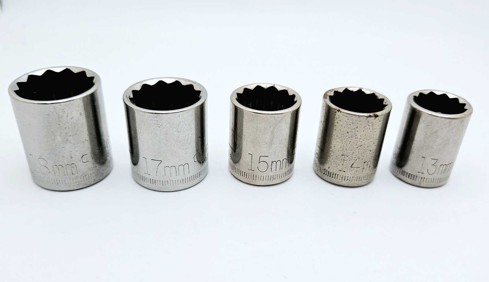 CRAFTSMAN G Series 3/8” Drive 12 Point Metric Sockets 18mm 17mm 15mm 14mm 13mm