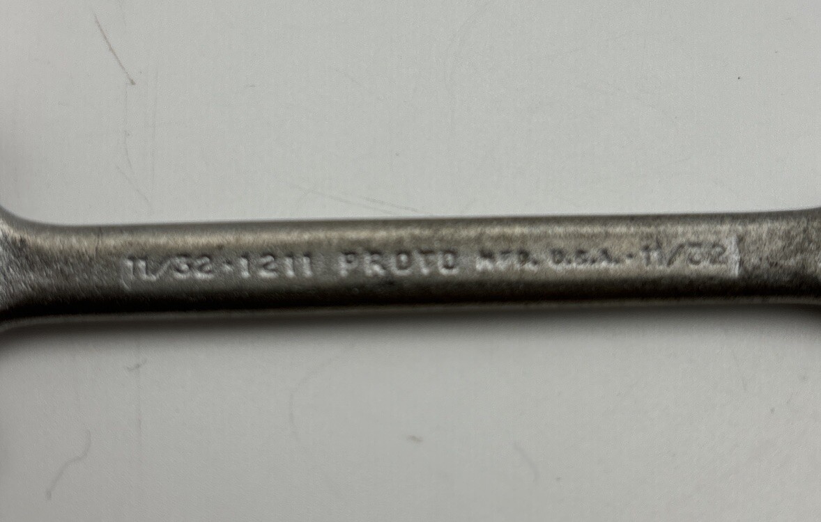 PROTO 1211 COMBINATION WRENCH 11/32 INCH 6PT USA 4”
