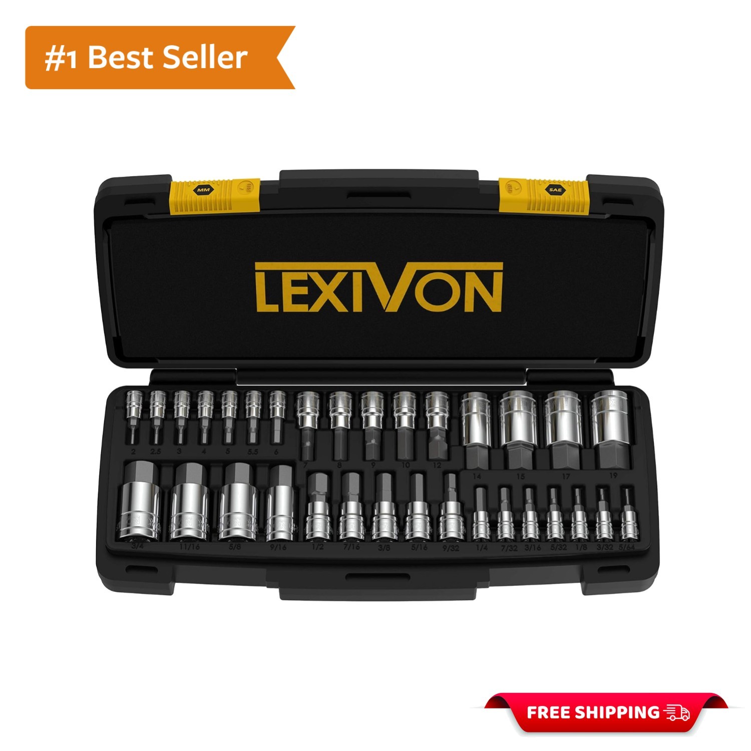 Master HEX Bit Socket Set, S2 Alloy Steel | Complete 32-Piece, SAE and Metri…