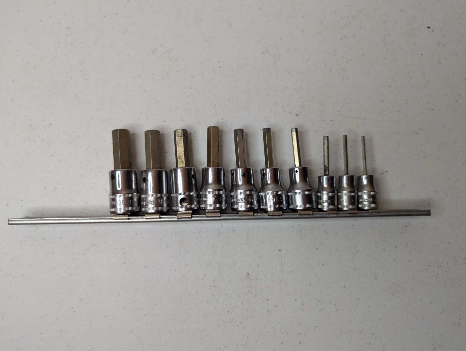 10pc Snap-on 1/4″ Drive Metric Hex Bit TMAM2/2.5/3 FAM4A/5A/6A/7/8A/9/10B