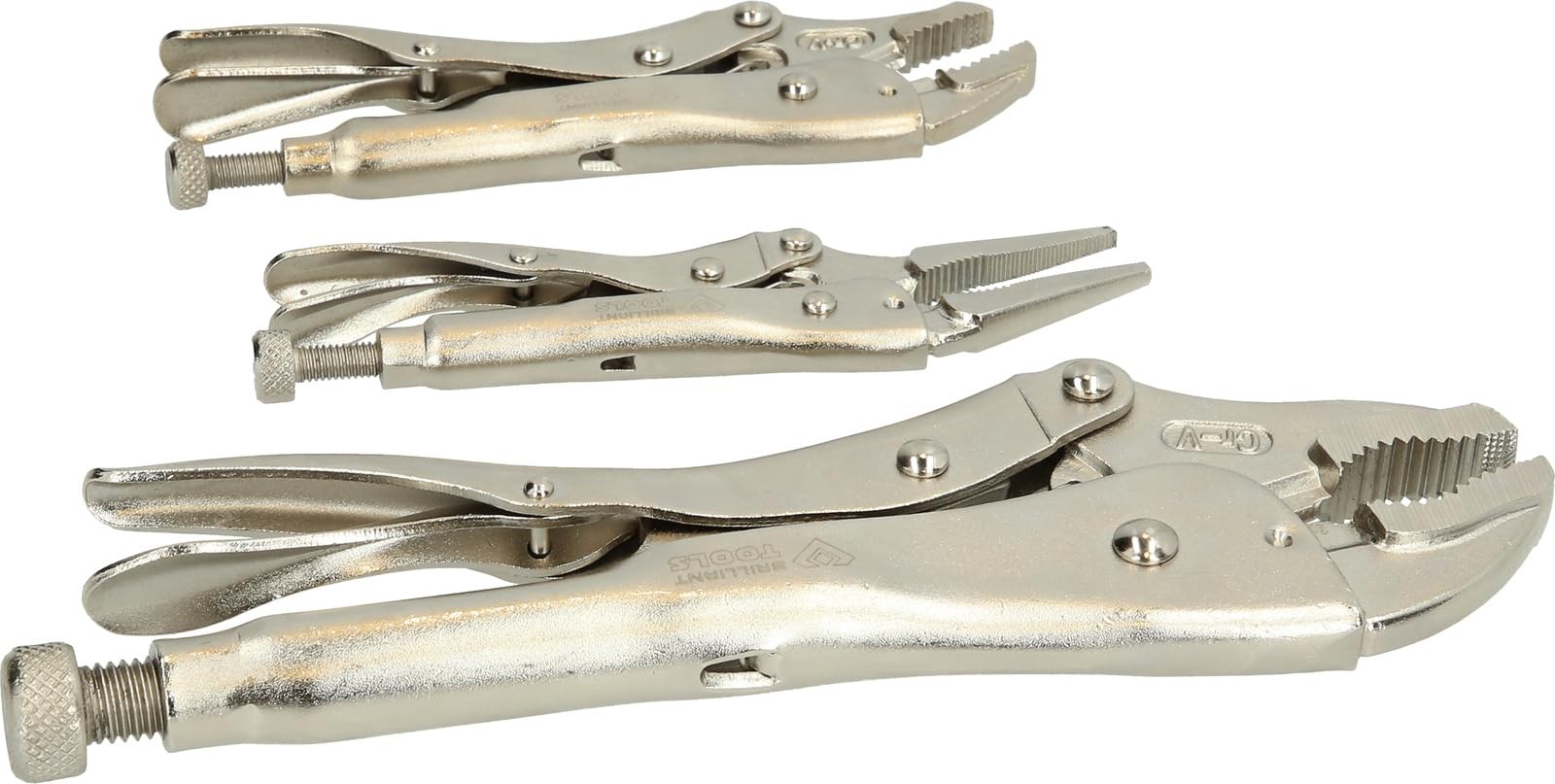 BT065003 Locking Pliers Grip Pliers Set, 3pc Powered by KS TOOLS Tool Steel