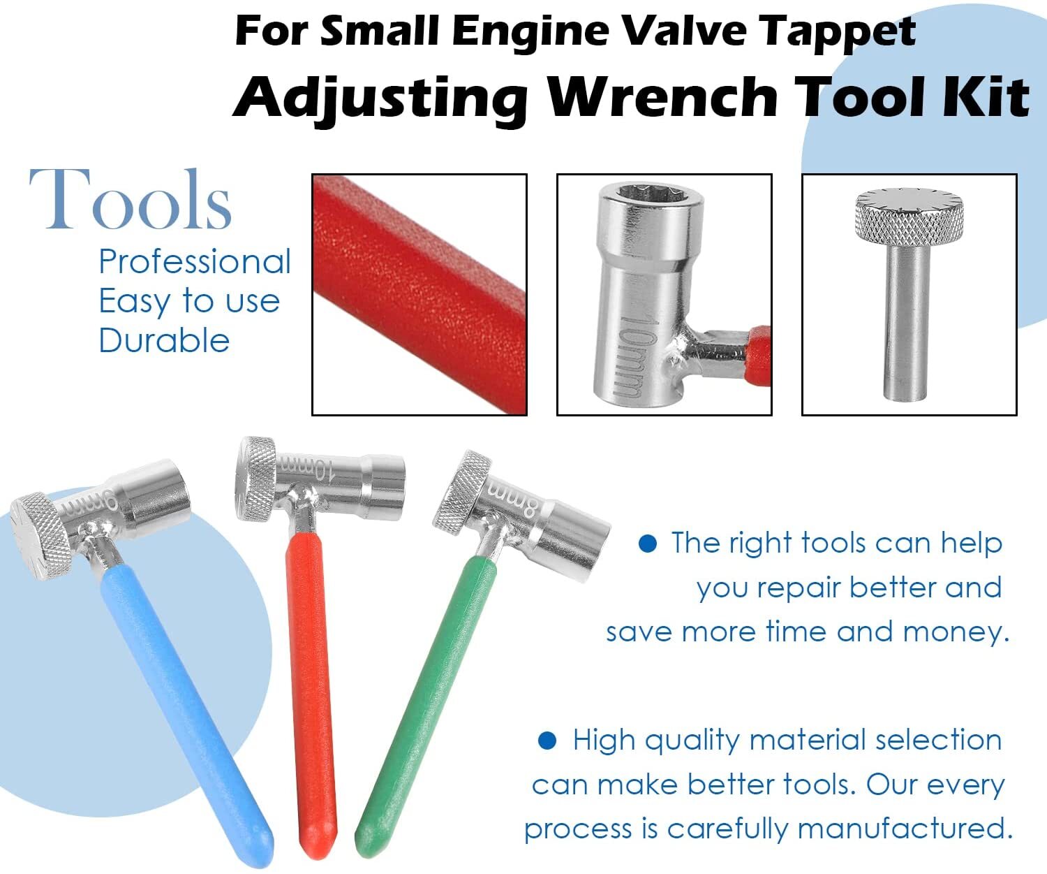 Valve Tappet Adjusting Wrench Tool Kit For Most Motorcycles ATVs & Small Engine