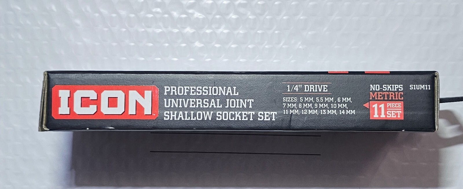 ICON 1/4″ DR METRIC 11 PC UNIVERSAL JOINT SHALLOW SOCKET SET S1UM11 NEW IN BOX