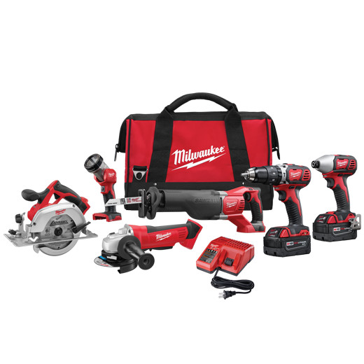 Milwaukee 2696-26 M18 Cordless Lithium-Ion 6-Tool Combo Kit