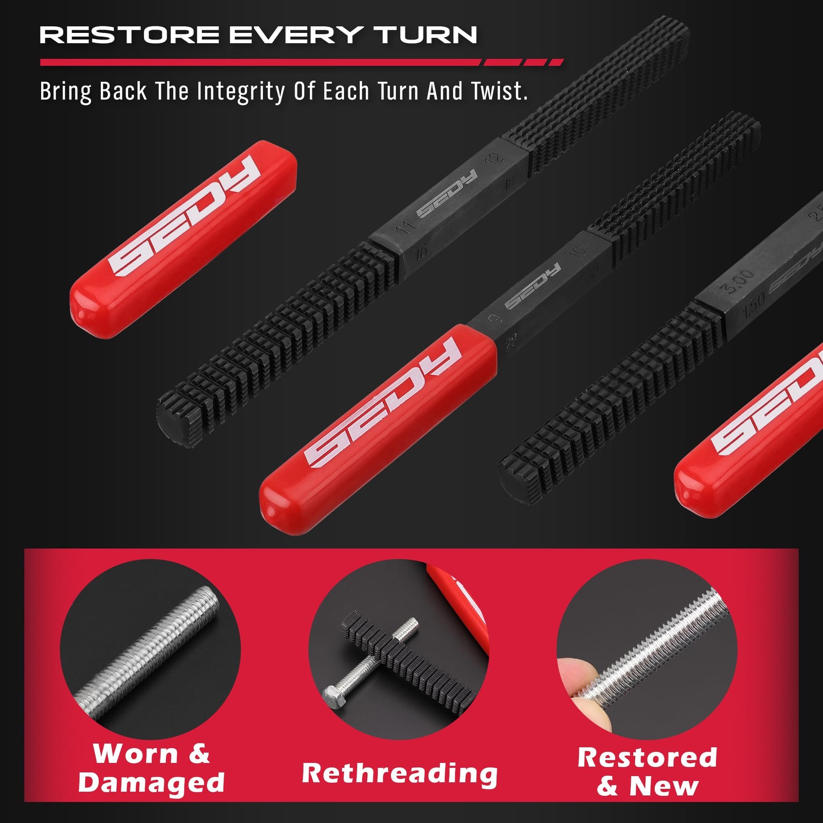 Thread Repair Thread Chaser Tool Set – 49PCS Thread Cleaner Rethreading Maste…