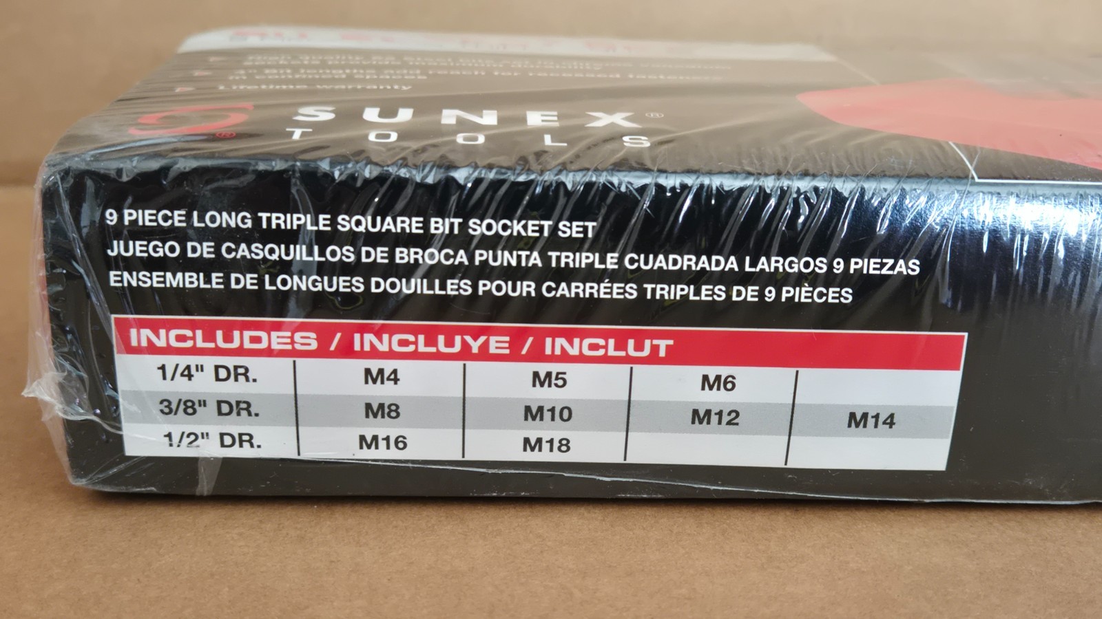 Sunex 9929 9 Piece, 4″ Long, Triple Square Bit Set 3/8 Drive Set – NEW