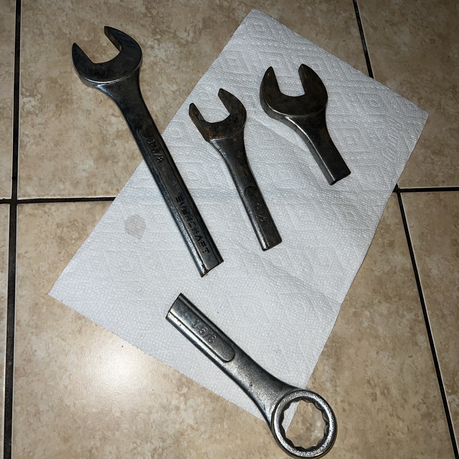 3 Evercraft 1-5/8” 1 -1/2 Jumbo Wrench Heads