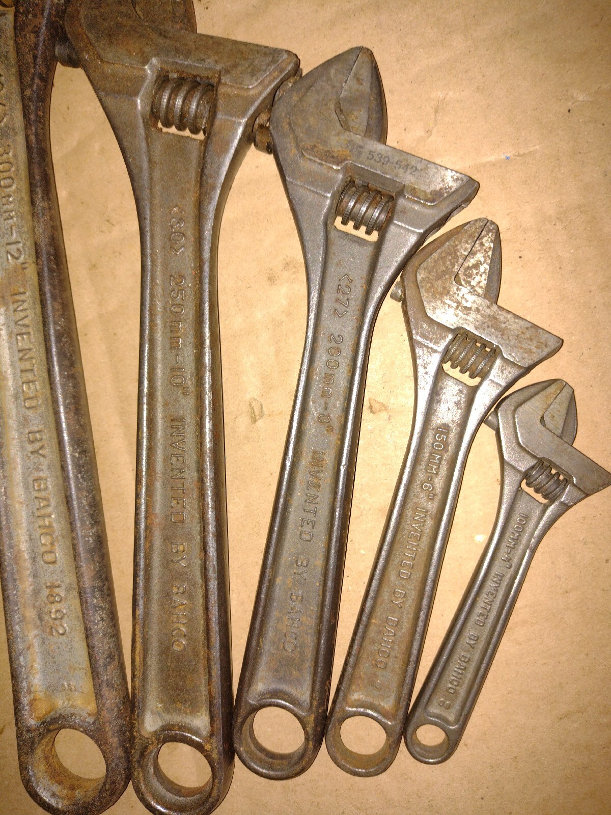 BAHCO ergo ADJUSTABLE WRENCHES-SIZES;12″ &10″ & 8″ & 6″ & 4″ MADE IN SWEDEN