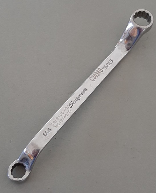 Snap-on XSO810A 1/4″ x 5/16″ 12Pt Short 60° Deep Offset Box Wrench MARKED 605