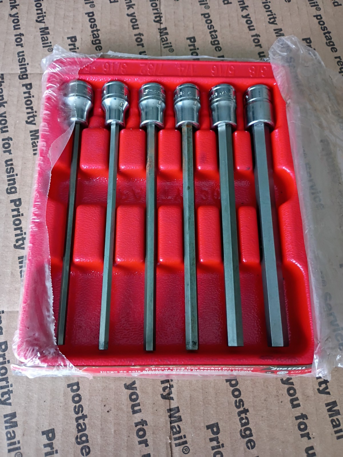 Excellent Snap-on 3/8″ drive 206EFAL SAE 5/32″ – 3/8″ Hex Socket Driver LONG