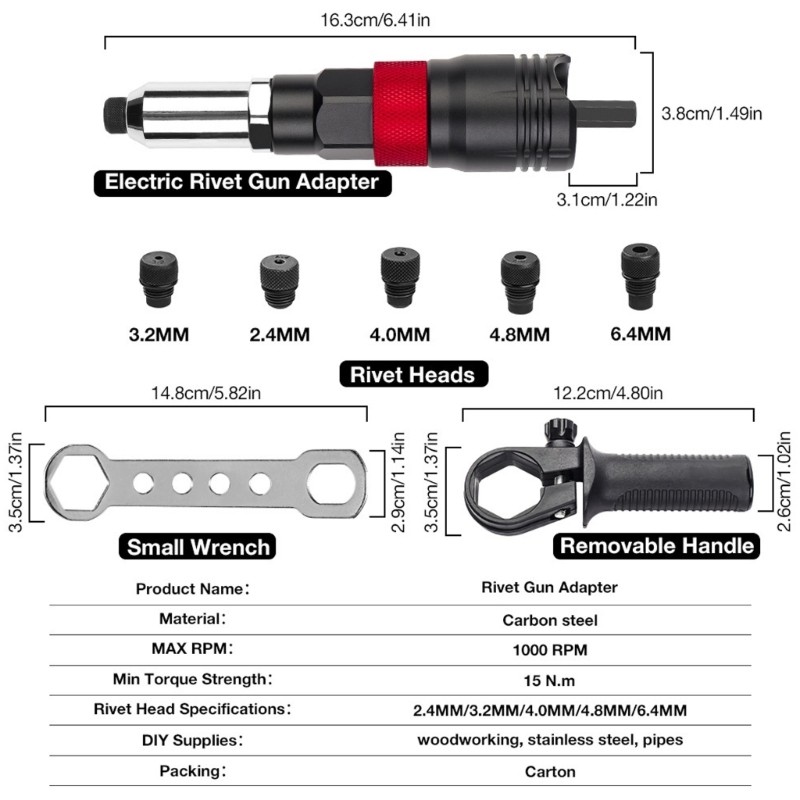 Stable Nutserts Installation Tool Set Rivet Nut Tool Accessories for Woodworking