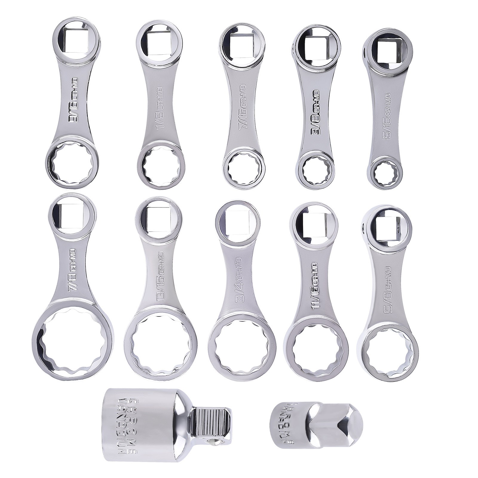 12 Point Torque Adapter Set 5/16″ 3/8″ 7/16″ 1/2″ 9/16″ 7/8″ 1/2» 1/4»
