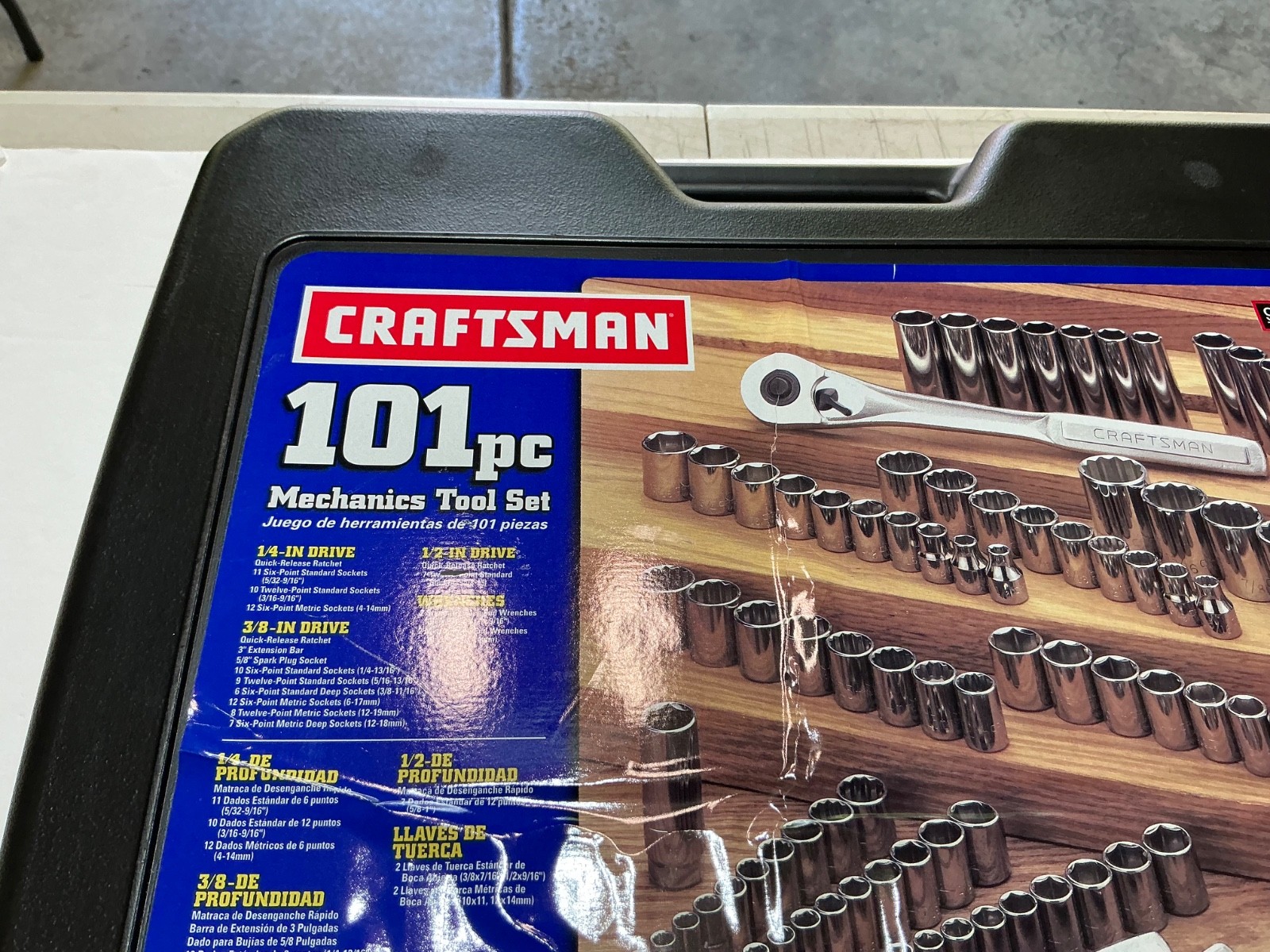 New Craftsman 101pc Metric & SAE Socket Set 1/4 3/8 1/2 Drive 33101 USA open box