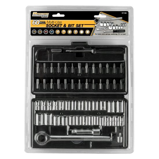 Wilmar W1168 Performance Tool 60 Piece 1/4″ & 3/8″ Drive Socket & Bit Tool Set