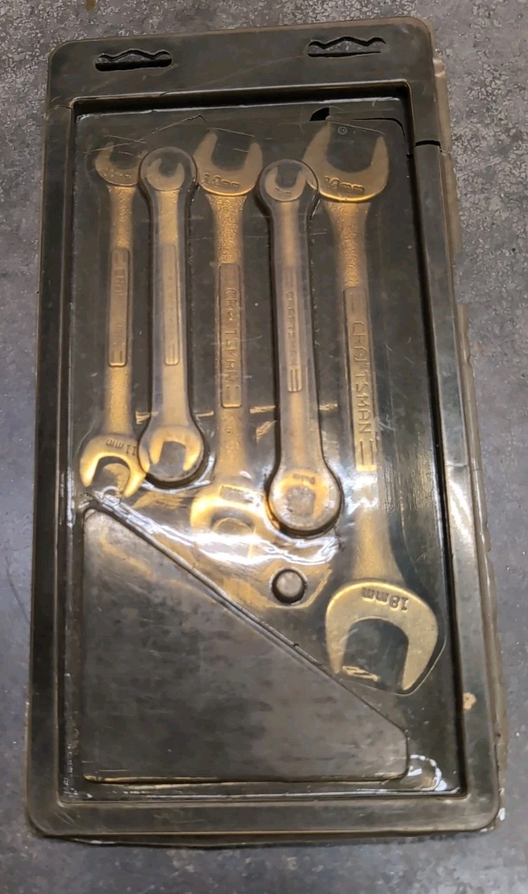 Vtg USA Craftsman V 5 @ Open End Wrench Set/ 18 16 14 12 11 10 9 8 7 & 6mm