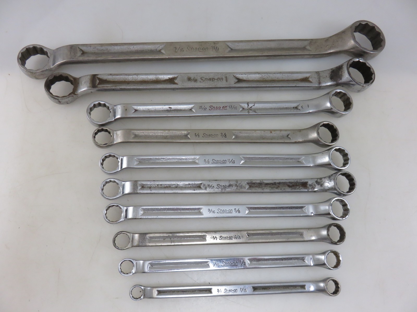 Snap-On XV Series Offset Box End Wrench 10pc Set 3/8″-1 1/4″ *NOT ALL SIZES*